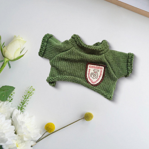 Suéter De Cuello Redondo Para Muñecas De Oso Verde