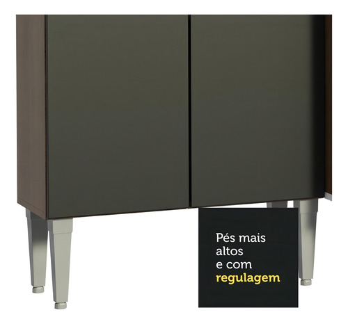 Cocina Integral Completa Modular Madesa Emilly Fire 233cm Color Marrón/Negro 03