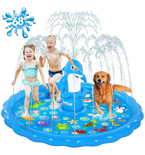 Splash Pad Sprinkler Para Niños 68 Inflable Dolphin Sp...