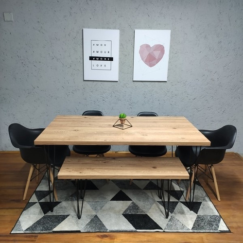 Imagem 6 de 10 de Mesa Jantar 6 Lugares Hairpin Legs Antiqua - Sem Cadeiras