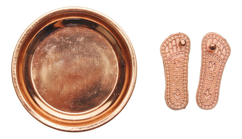 Paduka Charan Maa Cobre Laxmi Ji Placa Prosperidad Puja