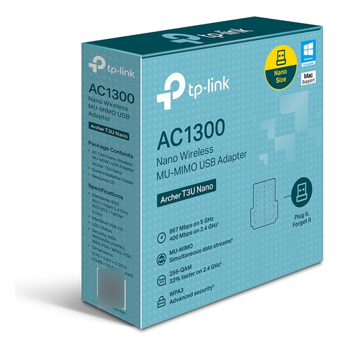 Nano Adaptador Usb Tp-link Archer T3u Nano Ac1300 Dualband