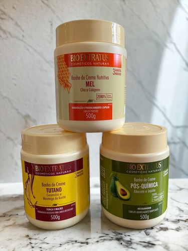 Kit Cronograma Capilar Nutrição Mel + Tutano + Pós 500 Gr