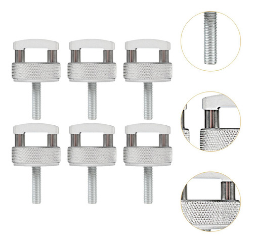 6 Piezas De Liberación Rápida Tornillos De Pulgar Plata