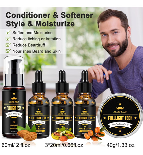 Kit De Barba Fulllight Tech Para Homens Que Cuidam E Cuidam