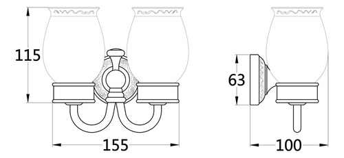 Para Vintage Brass Cepillo De En Titular De Cerámica Tazas
