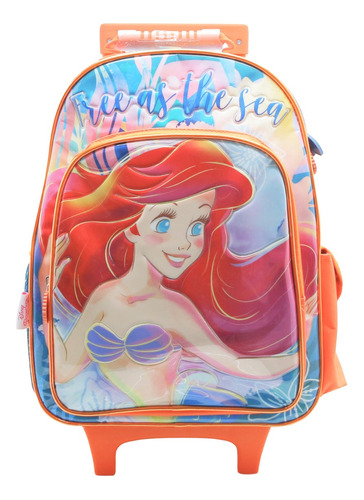 Mochila Carro 16 Pulgadas Cresko Escolar Disney La Sirenita