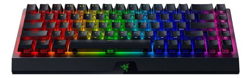 Teclado gamer bluetooth Razer BlackWidow V3 Mini QWERTY Green inglés US color negro con luz RGB