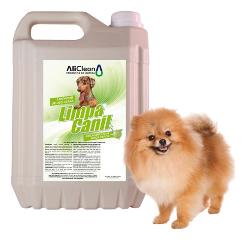 Limpa Canil Tira Cheiro Urina Xixi Cocô 5 Litros Spitz Lulu