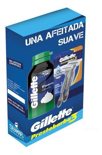 Pack Gillette X2 + Espuma Foamy Mentol 175ml