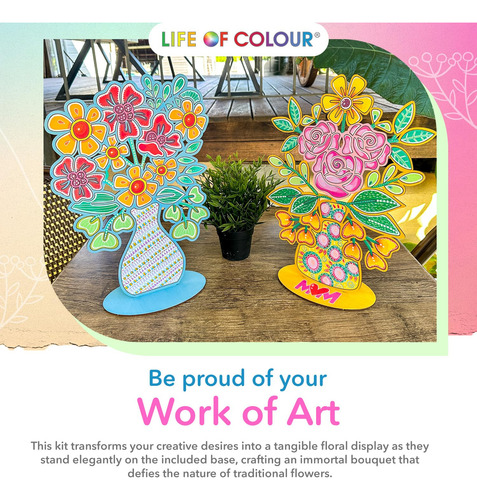 Kit De Pintura Para 2 Tablas De Flores En Jarrón 40 X 30 Cm