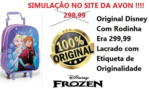 Mochila Infantil Rodinha Frozen Disney Avon Lacrada 100
