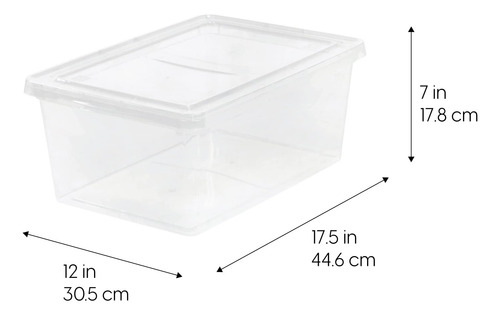 Caja De Almacenamiento De Plástico Libre De Bpa, 17 Qt, 12 U
