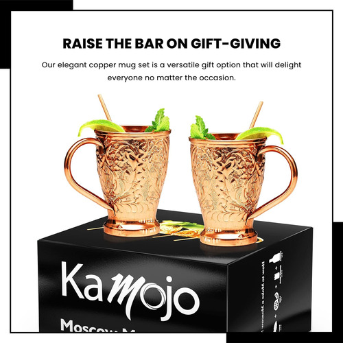 Juego De 2 Tazas Moscow Mule - Diseño Único En Relieve...