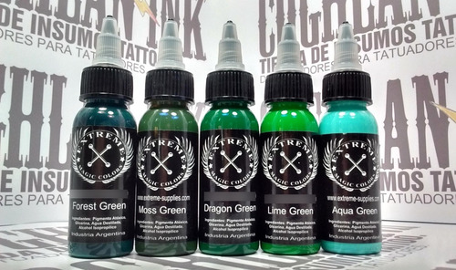 Imagen 6 de 10 de Set Tattoo Extreme 30 Tintas X 1oz = 30 Oz Tatuajes Tatuar