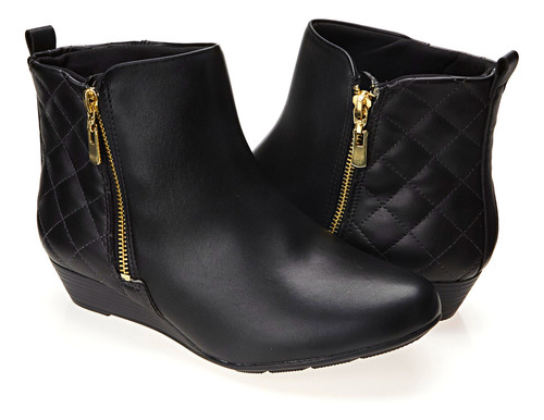 Bota Casual Feminina Anabela Matelassê Cano Curto Modare