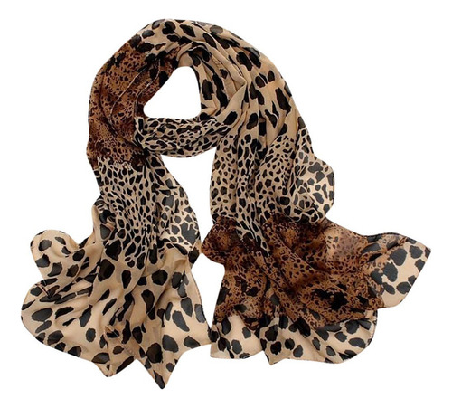 Bufanda De Seda Con Estampado De Leopardo Para Mujer