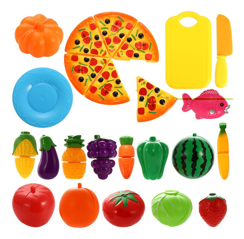 24 Piezas De Plástico Corte Frutas Verduras Pizza Alimentos