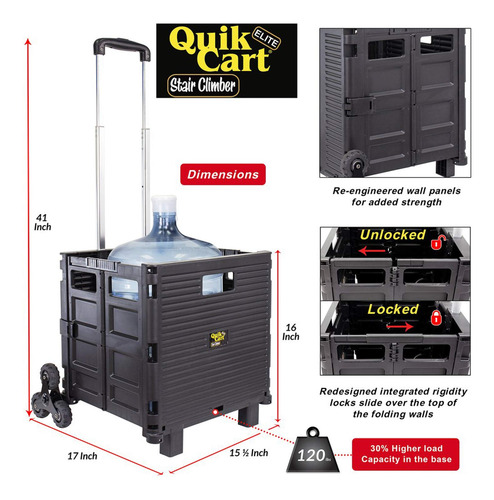 Carrito Multiuso Plegable Quik Cart 20 Kg De Carga Máxima