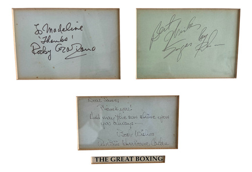 Autógrafos Boxeo Sugar Ray Robinson, Dempsey, Frazier, Etc..