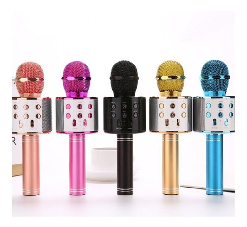 Imagen 2 de 4 de Microfono Karaoke Bluetooth Con Parlante Inalambrico Usb Sd