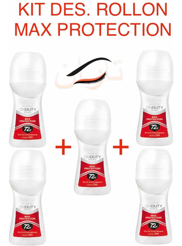 Kit Com 5 Un. On Duty Rollon Max Protection Fem. Avon 50ml