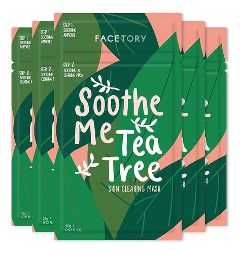 ~? Facetory Soothe Me Tea Tree 2-step Sheet Mask Con Aceite 