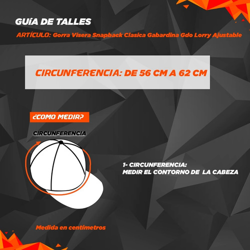 Imagen 6 de 6 de Gorra Visera Snapback Clasica Gabardina Gdo Lorry Ajustable