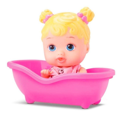 Boneca Com Banheira E Toalhinha Little Dolls Loira Divertoys