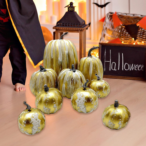 Calabazas Artificiales Decorativas, Calabazas De Dorado