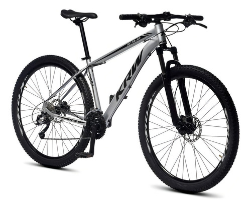 Bicicleta Aro 29 Krw Alum 24 Vel Freio A Disco Hidráulico R2 Cor Prata/Preto