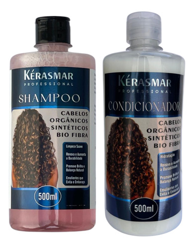 Kit Para Cabelo Orgânico Shampoo E Condicionador 500ml