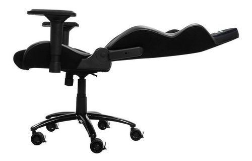 Imagen 2 de 2 de Silla de escritorio Game Factor CGC601 gamer ergonómica negra y blanca con tapizado de tela
