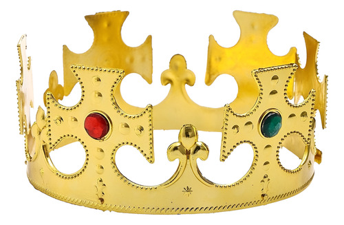 Coroa Rei Dourada Plástico Regulável - Cor Dourado