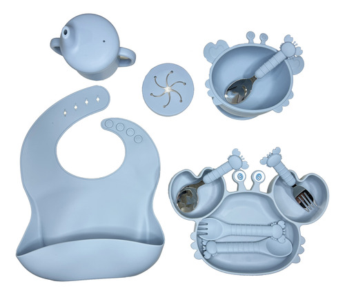 Set 10 Plato Infantil Bebes Vajilla De Comida De Silicona