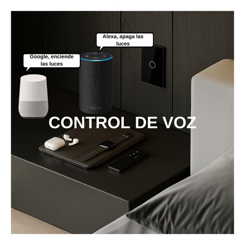 Interruptor Inteligente Wi-fi 1 Vía Negro Doble Opcion N 5 A 100v Negro