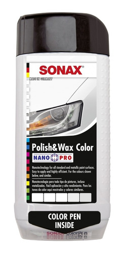 Imagen 1 de 2 de Sonax Polish & Wax P/ Colores Blancos - Highgloss Rosario