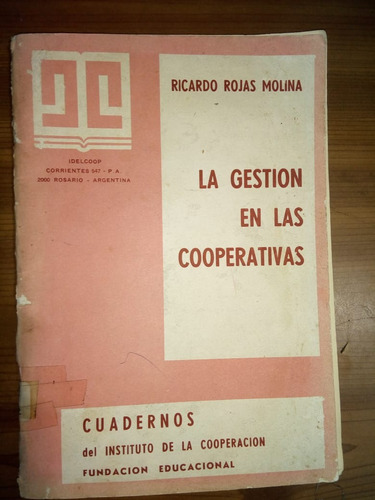 Libro La Gestión En Las Cooperativas Ricardo Rojas Molina