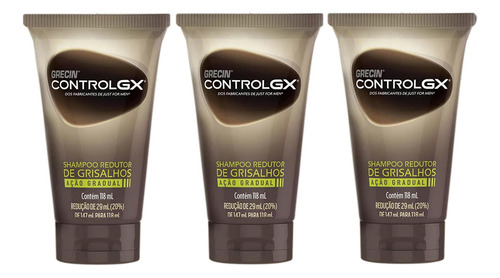 Kit 3 Shampoo Redutor De Grisalhos Grecin Control Gx