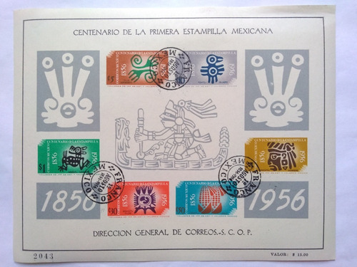 Hoja Souvenir 100 Años Estampilla De México Sello 1er Día