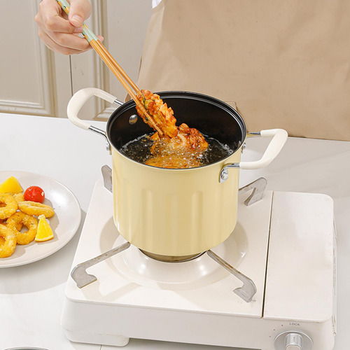 Sartén Profunda Con Mango Freidoras Olla Para Amarillo