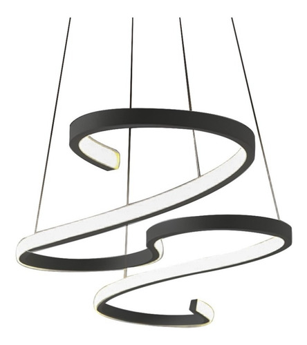 Candil De Led Colgante Modernista Dimeable Leon Estructura Negro