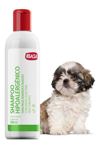 Shampoo Hipoalergênico Ibasa 200ml Para Filhotes