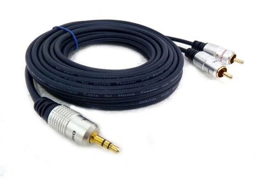 Cable Profesional 2xrca A 3.5mm St 3.6 Mt Hitronic Plugs Oro