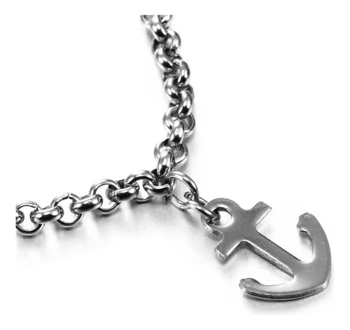 Pulsera Acero Quirurgico Ancla Hombre Mujer Regulable Plateado