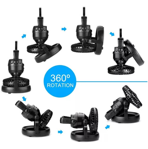 Mini Ventilador Portátil Para Acampar Con Linterna