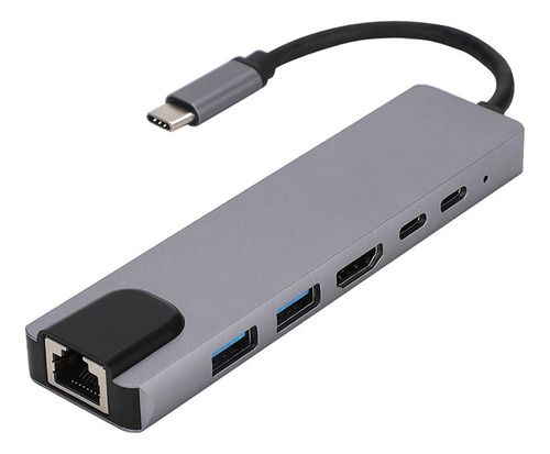 Estación De Acoplamiento U 6 En 1 Usb C, Hdmi 4k, Puerto 3.0