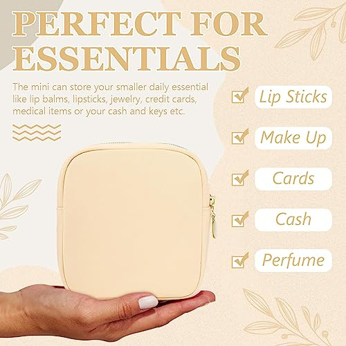 Juego De 9 Bolsas De Maquillaje Impermeables Beige