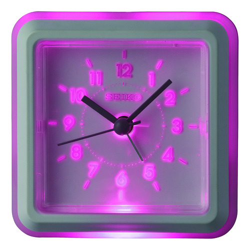 Despertador Seiko Ena Branco Com Iluminação De Gradação