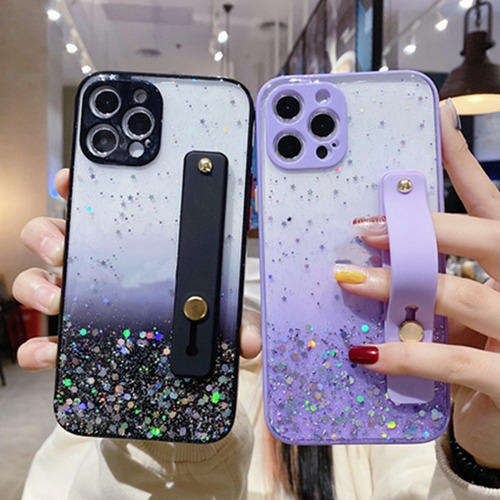 Funda Para Oppo A72 4g/a53/a32 Con Funda Protectora Y Soporte De Pulsera, Funda Transparente Brillante De Tpu Suave
